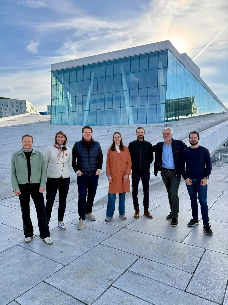 La French Tech Oslo board standing outside the Oslo Opera House