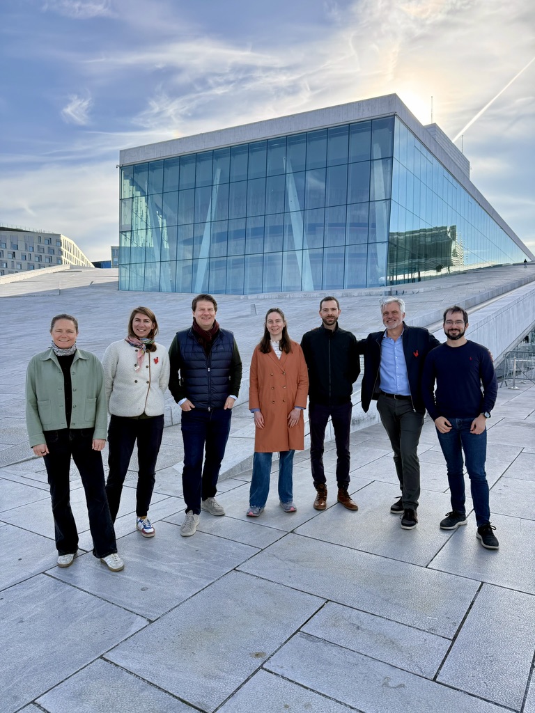 La French Tech Oslo board standing outside the Oslo Opera House